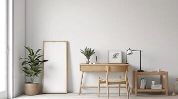 Arrangement with empty frames indoors. photo