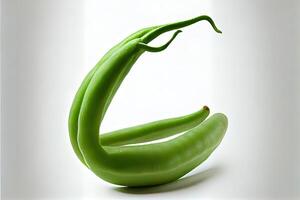 Vegetable One natural Green Beans with white background. photo