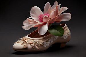 Smart Ballet shoes with small flower. photo