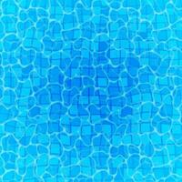 Swimming pool bottom caustics ripple and flow with waves background. Seamless blue ripples pattern. Vector illustration