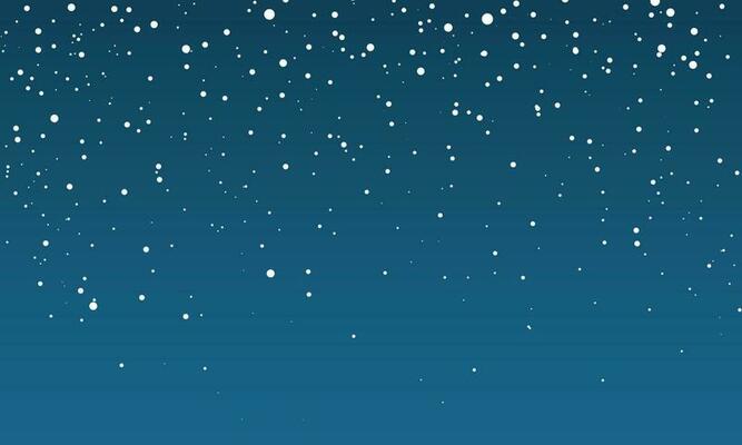 Christmas snow. Falling snowflakes on blue background. Snowfall. Vector illustration