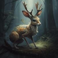 A deer with horns Generated photo