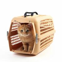 A cat in a carrier Generated photo
