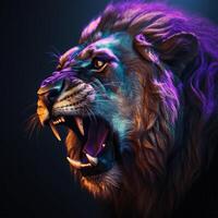 un pintura de un león generativo ai generado foto