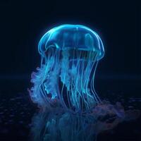 A blue jellyfish Generated photo