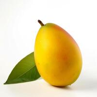 A mango with a leaf Generated photo