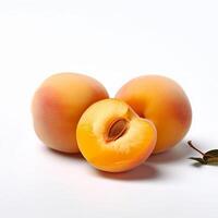 A peach with a leaf Generated photo