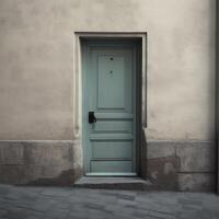 un azul puerta generativo ai generado foto