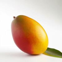 A mango with a leaf Generated photo