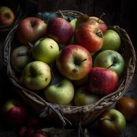 A bowl of apples Generated photo