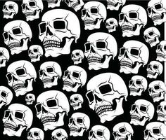 White Skulls, Isolated Background. vector