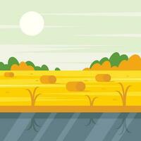 Autumn Countryside, Isolated Background. vector