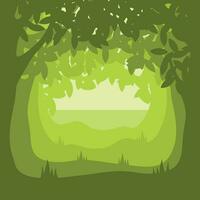 Deep Forest Vector Clip Art, Isolated Background.