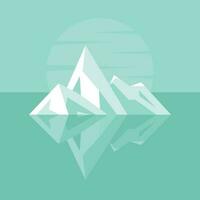 Iceberg, Isolated Background. vector