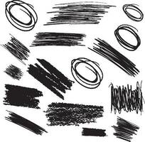 Scribble Lines And Brush Strokes, Isolated Background. vector