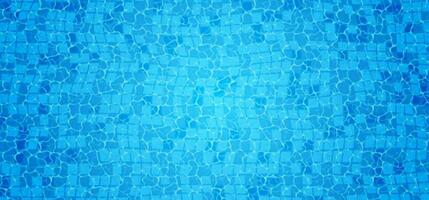 Swimming pool bottom caustics ripple and flow with waves background. Seamless blue ripples pattern. Vector illustration