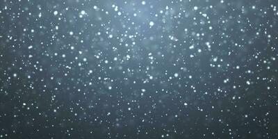 Christmas snow. Falling snowflakes on blue background. Snowfall. Vector illustration