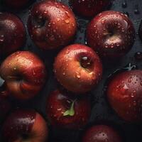 A tray of apples Generated photo