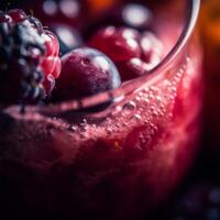 A glass of fruit Generated photo