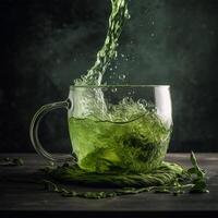 A green glass cup Generated photo