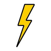 Cartoon yellow lightning. Vector illustration.