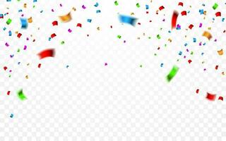 Colorful confetti. Celebration carnival falling shiny glitter confetti. Luxury greeting card. Vector illustration