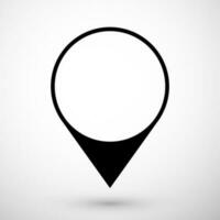 Map pointer icon in flat style with shaddow. Navigator symbol isolated on gray background. Vector illustration