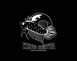 Rey Betta pescado logo diseño icono vector