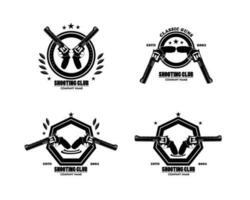 Gun collection of club emblems vector