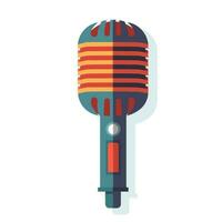 Musical equipment a microphone in flat style vector