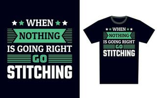 Stitching T Shirt Design Template Vector