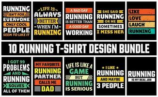 Running T Shirt Design Set Vector