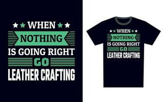 Leather Crafting T Shirt Design Template Vector