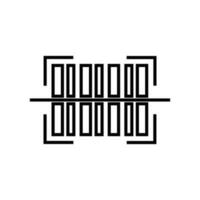 código de barras lineal icono símbolo vector. negro contorno código de barras icono vector