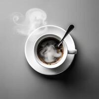 A cup of coffee with steam Generated photo