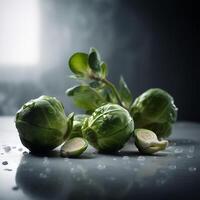 A bunch of brussels sprouts Generated photo