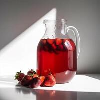 A pitcher of fruit Generated photo