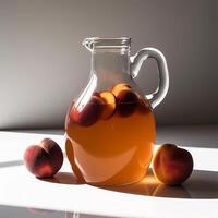 A pitcher of peaches Generated photo