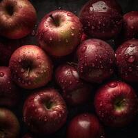A tray of apples Generated photo