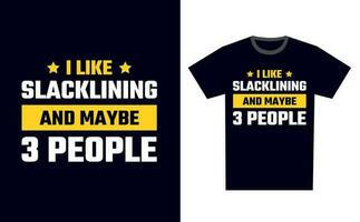 Slacklining T Shirt Design Template Vector