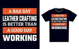 Leather Crafting T Shirt Design Template Vector