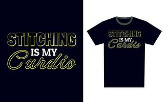 Stitching T Shirt Design Template Vector