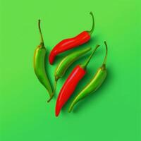 un manojo de chile pimientos generativo ai generado foto