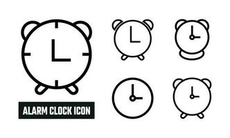 Alarm clock Lineal Icon Symbol Vector. Black Outline Alarm clock Icon vector