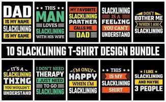 Slacklining T Shirt Design Set Vector