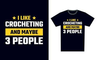 Crocheting T Shirt Design Template Vector