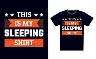 Sleeping T Shirt Design Template Vector