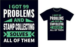 Stamp Collecting T Shirt Design Template Vector