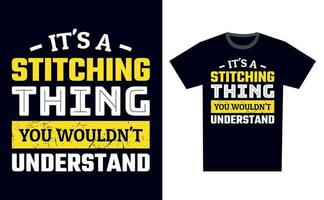 Stitching T Shirt Design Template Vector