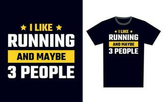 Running T Shirt Design Template Vector